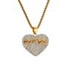 Hip Hop Iced Out Bling ECG Heart Pendant Wholesale Gold Color Stainless Steel Nurse Necklace for Women Men Fashion Jewelry Gift