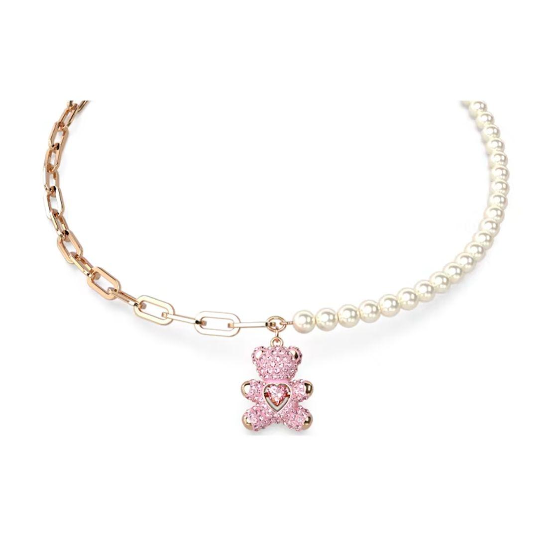 

Swarovski Teddy Bear Pendant Necklace Women necklace Rose-Gold 5669166 Box (Random Color)