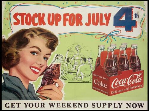 

Coca Cola July 4th Holiday Retro Metal Wall Plaque Vintage sign a4 20x30cm（7.8x11.8inch）