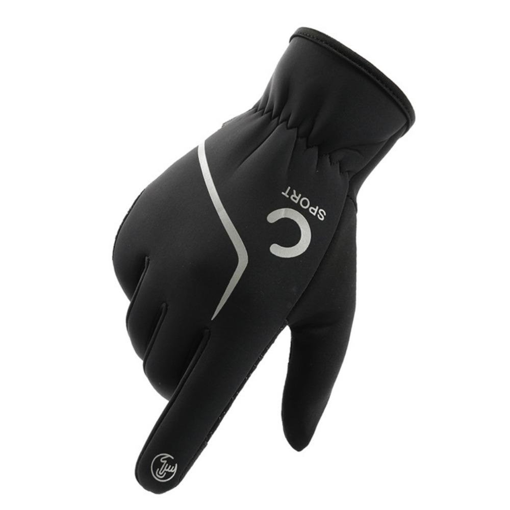 Warm gloves for men and women cycling anti-splashing, windproof and non-slip fleece touch screen