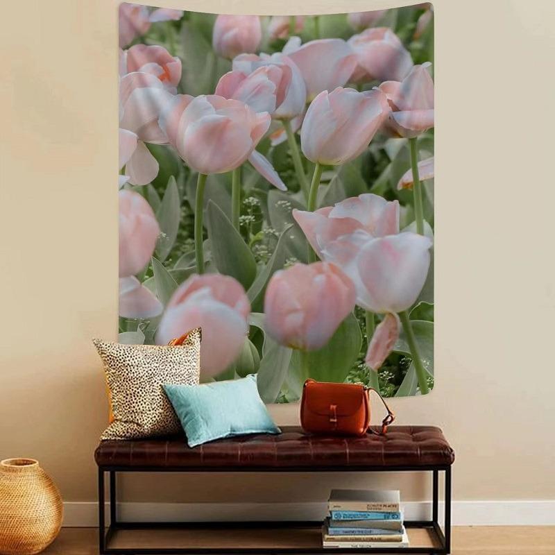 Tulip Flowers Wall Decor Tapestry Home Living Room Tapestry