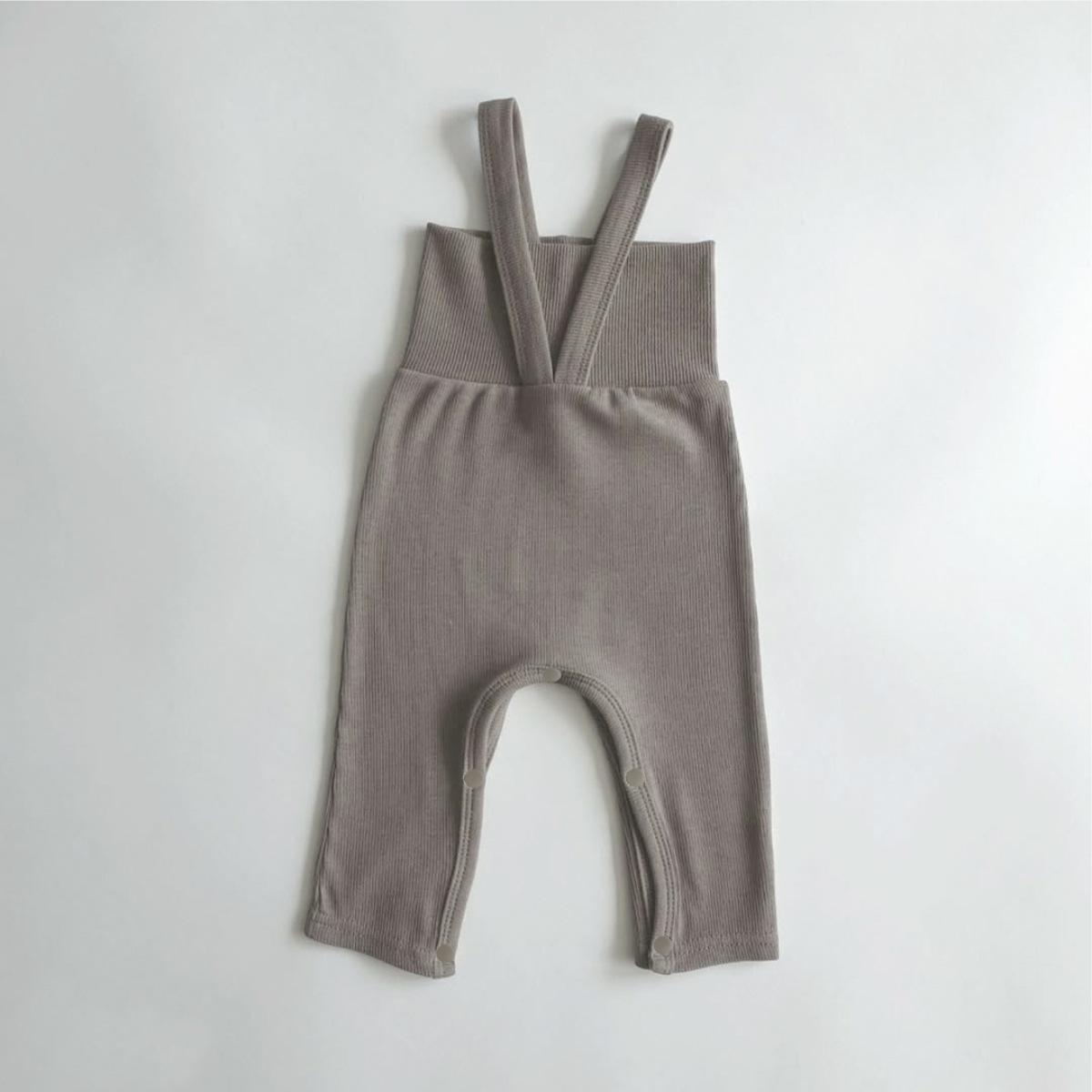 Spring Style Baby Overalls with Bib and High Waist Tummy Protection 90 cm серый/кофейный