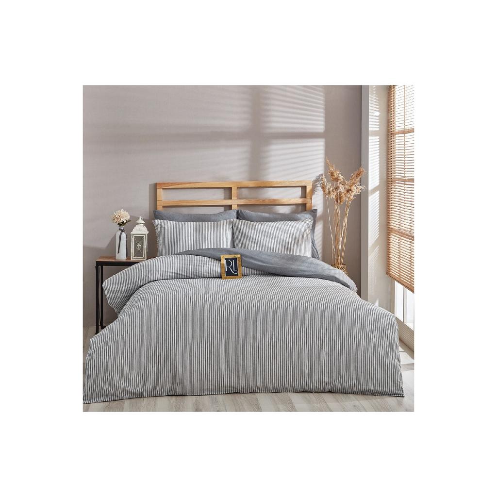 Atlantis Garngefärbtes Bio-Bettbezug-Set für Doppelbett (ohne Blatt)