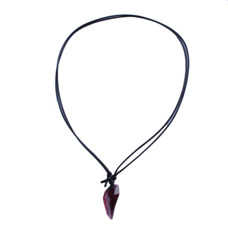 Fashionable Men Long Chain Necklace with Crystal Wolf Tooth Pendant Elegant Couple Jewelry Ideal For Daily Wear Gift Giving