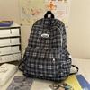 Plecak w kratę w stylu koledżowym dla ucznia gimnazjum, lekki plecak szkolny podróżny o dużej pojemności