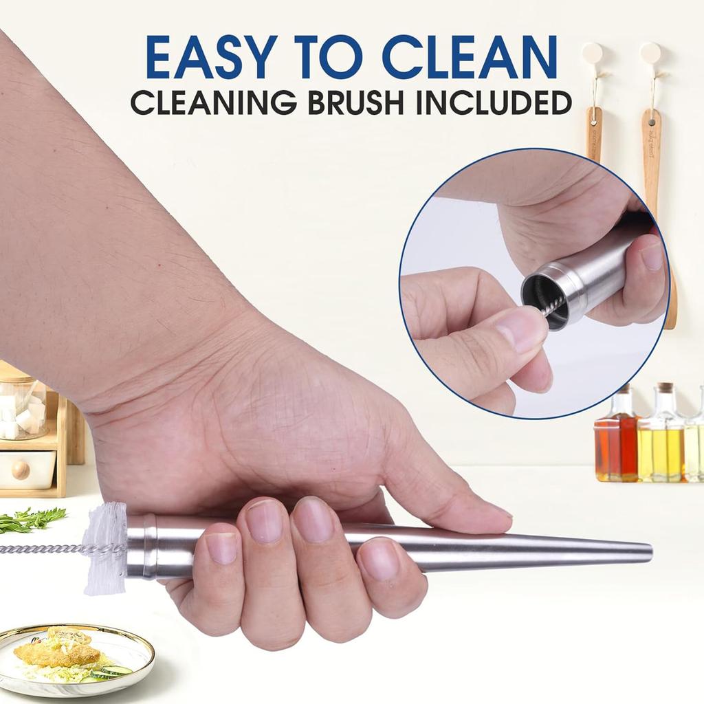 Stainless Steel Turkey Baster Tool Set Marinade Injector Needle and Cleaning Brush Thanksgiving Accessories for Cooking
