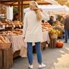 Women's Cardigan Color Long Sleeve with Pockets for Casual Wear