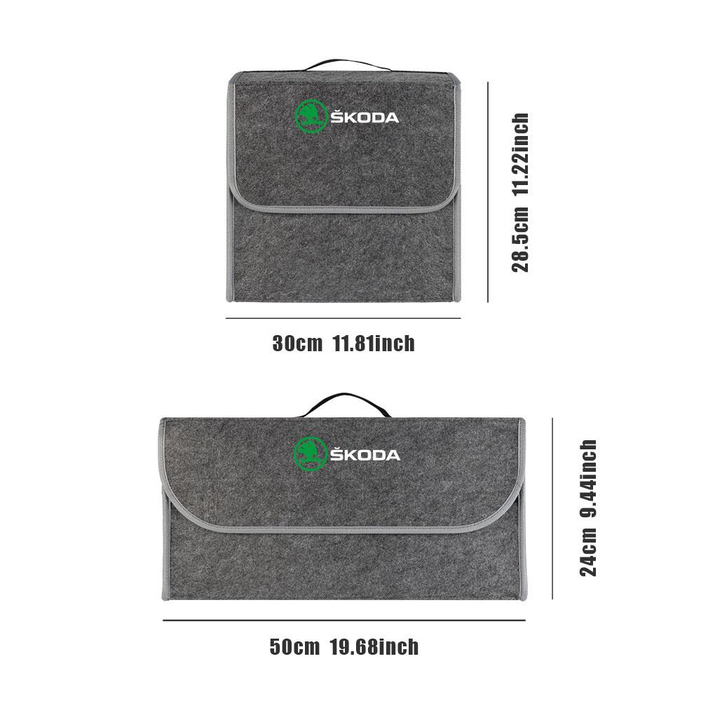 NADH5 Car Trunk Storage Box Foldable Felt Car Organizer Stowing Tidying Box Car Accessories For Skoda S Fabia Octavia VII Karoq Kamiq