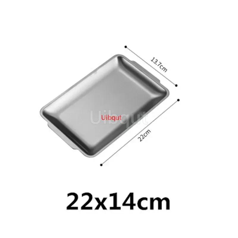 304 gold golden Stainless Steel Food Storage Trays BBQ Sushi Flat Dish Bread Pastry Baking Pan Kitchen Fruit Vegetable Plate