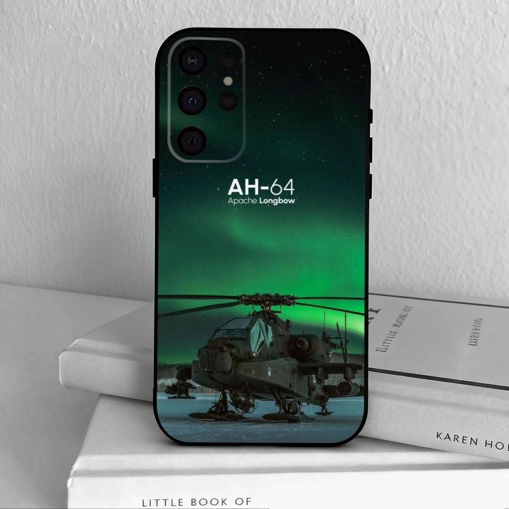

Apache AH-64 Helicopter G-Gunships Phone Case For Samsung S25,24,23,22,30,21,10,9,Ultra,Plus,Lite,FE,4,5 G Soft Black Case Samsung S235G