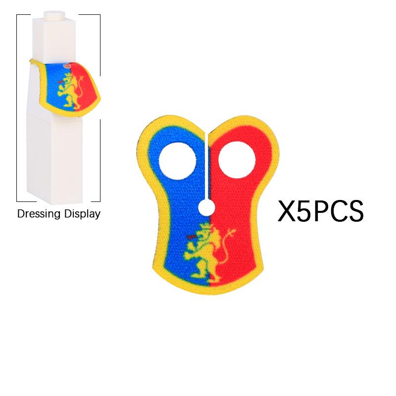 MOC Officer Cape Building Blocks Kit Medieval Lion Knights Figures Accessories Shawl Imitation Fur Cloak Bricks Toys Boys Gift