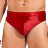 Glänzende High-Waist-Slips für Herren, einfarbig, mit elastischem Bund, Unterwäsche