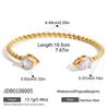 Youthway Luxury Zircon Cuff Bracelet For Women Minimalist 18K Gold PVD Plated Stainless Steel Bangles Fashion Jewelry Gift