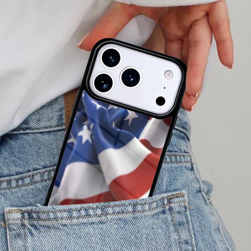 Silk Flags USA America Phone Case for iPhone 17ProMax 12 13 14 15 16e 17 Pro Max Plus Air Cover