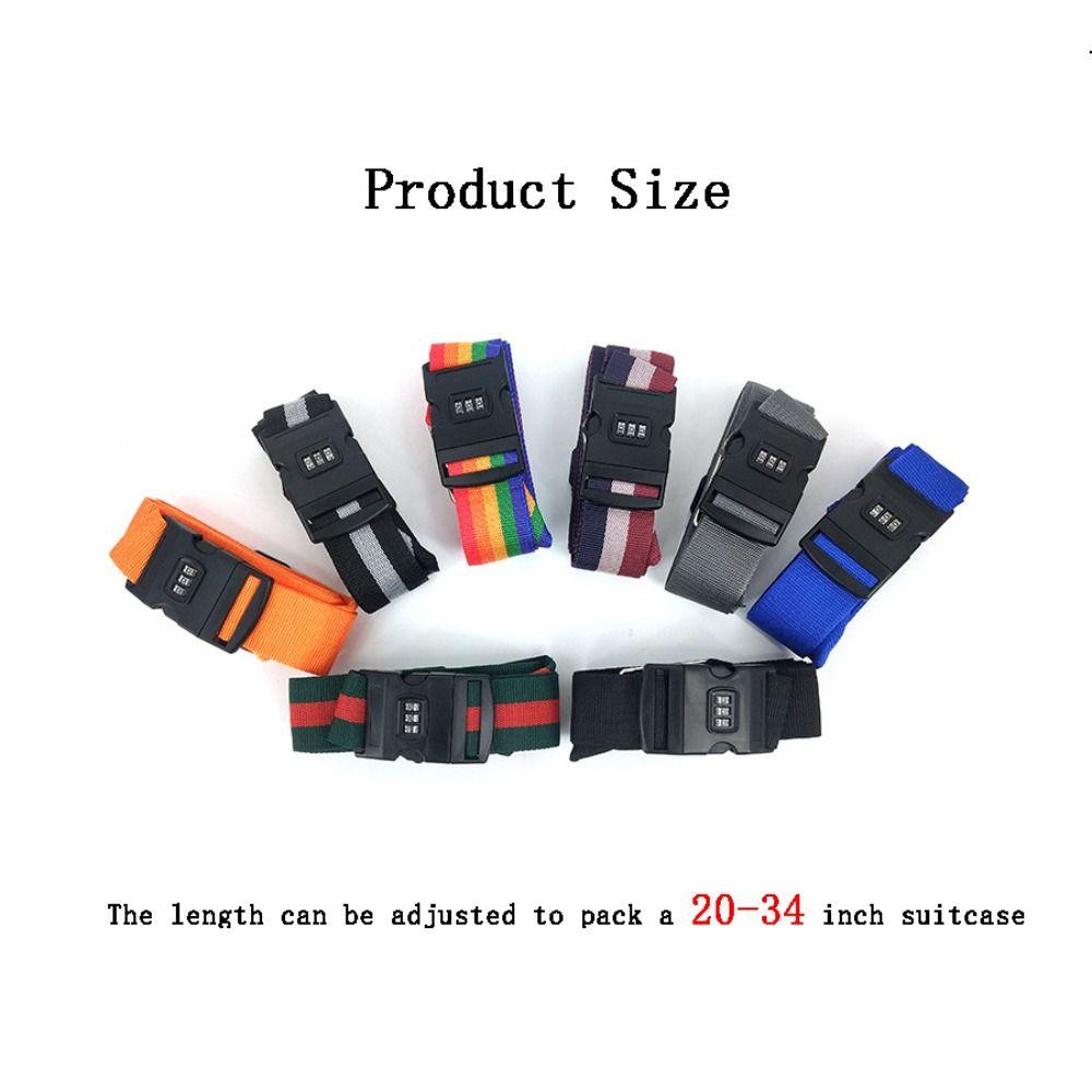 Password Lock Luggage Buckle Strap Name Sticker Anti-lost Travel Suitcase Accessories Durable Adjustable Baggage Belts