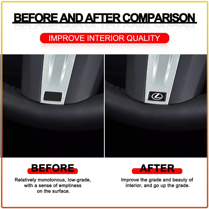2/5/10Pc Carbon Fiber Small Steering Wheel Car Logo Multifunction 3D Stickers For Lexus LS IS350 ES300 GS350 CT200h GX460 LX570