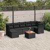 VidaXL Garden Lounge Set with Cushions 8 Pcs, Patio Sofas, Patio Furniture Set, Outdoor Furniture, Black 3256083