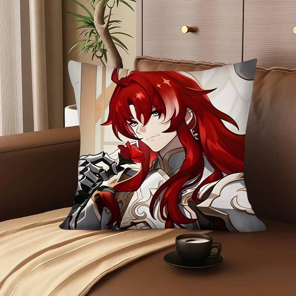 1pc Game Anime Honkai Star Rail Argenti Pillow Case Fashion Square Pillowcase Bedroom Sofa Room Ins Decoration Leisure