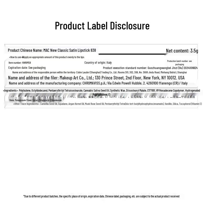 M.A.C New Satin Matte Lipstick