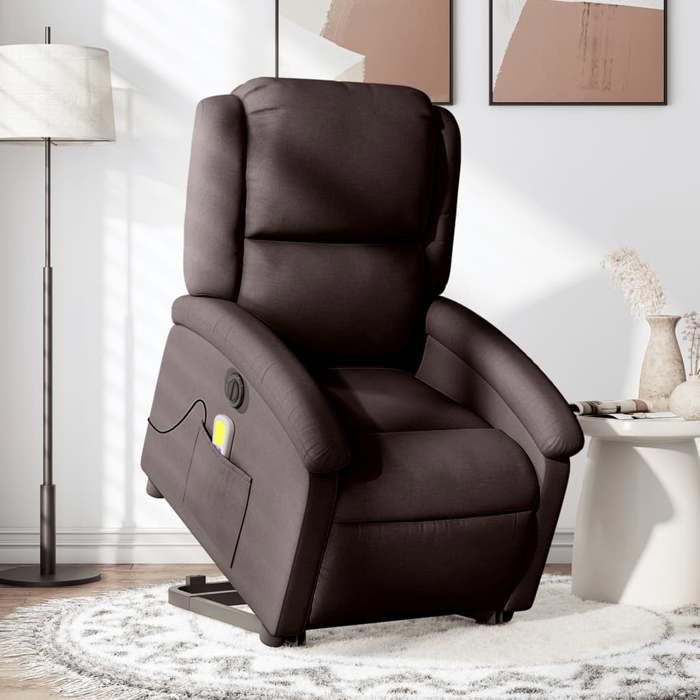 VidaXL Electric Massage Recliner, Relaxation Chair with Adjustable Backrest and Footrest, Seat of 3204205