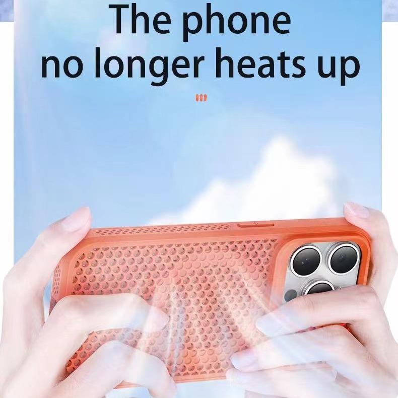 The Simple Honeycomb Mesh Is Suitable for The IPhone 15 Phone Case. 13 Breathable and Heat-dissipating 14 Magnetic Charging Hard Case
