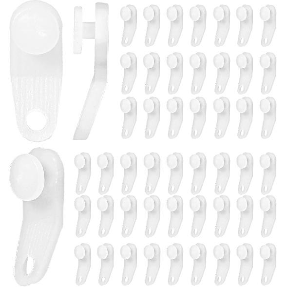 50 Pcs Plastic Curtain Hooks Curtain Roller Curtain Track Gliders White Traverse Rod Slides Curtain Track Glider Hooks Cross-bar Slide Rail