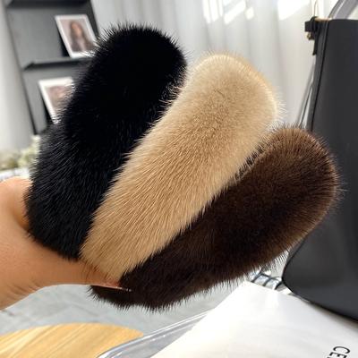 Nerz Haar Hoop Haar Haar Band Rand Internet Promi Herbst und Winter Gesicht waschen Nerz Kopfschmuck einfarbig Stirnband Mädchen