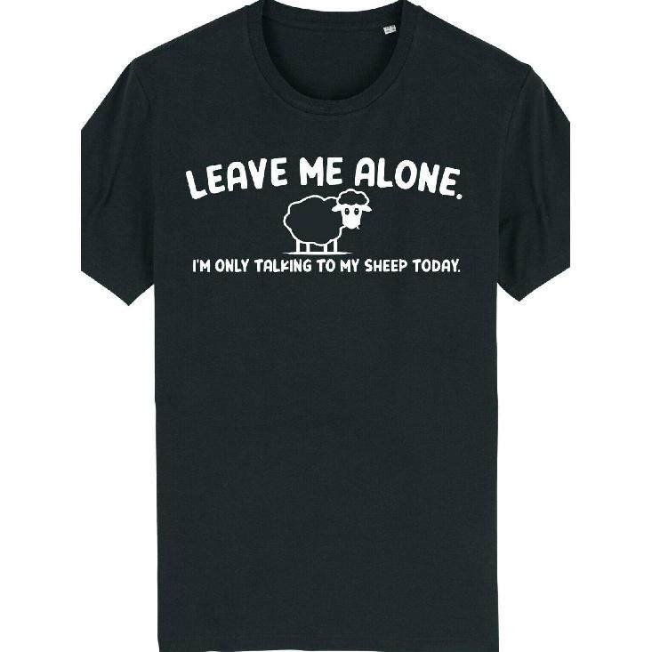 Funny Welsh Shepherd Farmer T-Shirt - "Leave Me Alone Speaking to My Sheep" Graphic Tee with Welsh Language Design - Soft Breathable Unisex Casual
