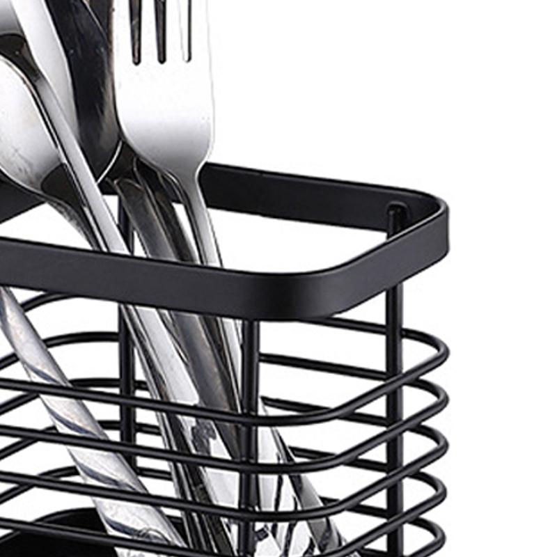 Utensil Holder Drying Rack Stainless Steel Draining Basket Wall Mount No Drilling for Kitchen