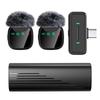 Mini Microfono Wireless Professionale con Custodia di Ricarica a Cassetto per IPhone Android Doppio Microfono Lavalier per Registrazione Video