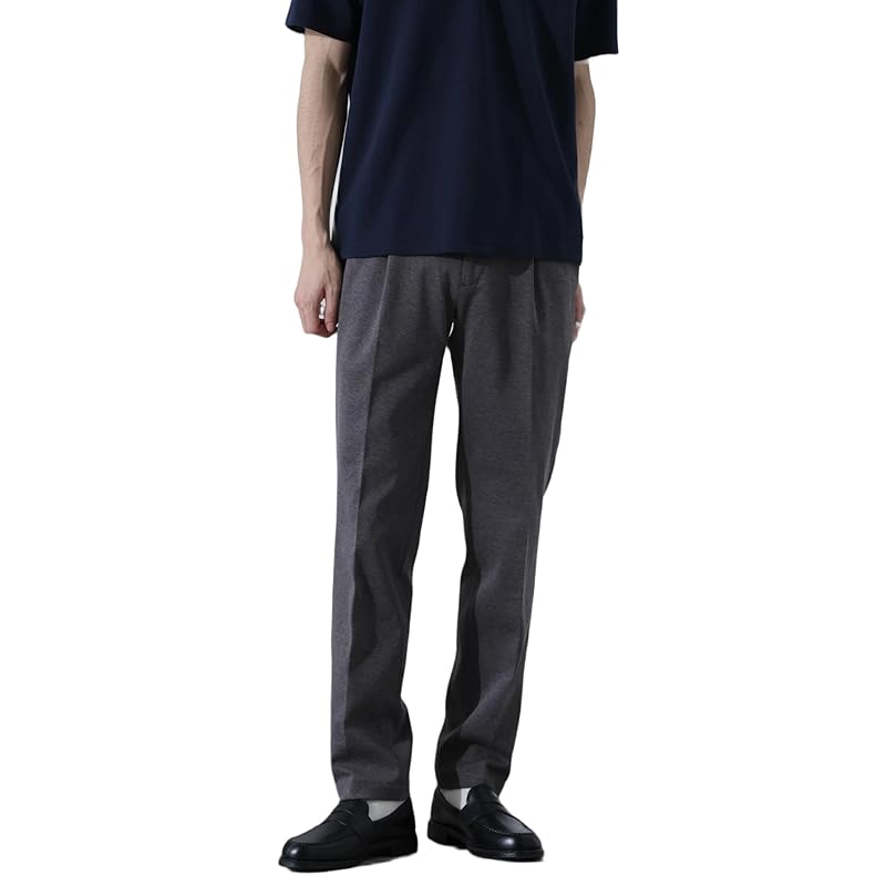 

[Nano Universe] stretch Kanoko slacks (Setup possible) men s M 023 charcoal 672-5127208