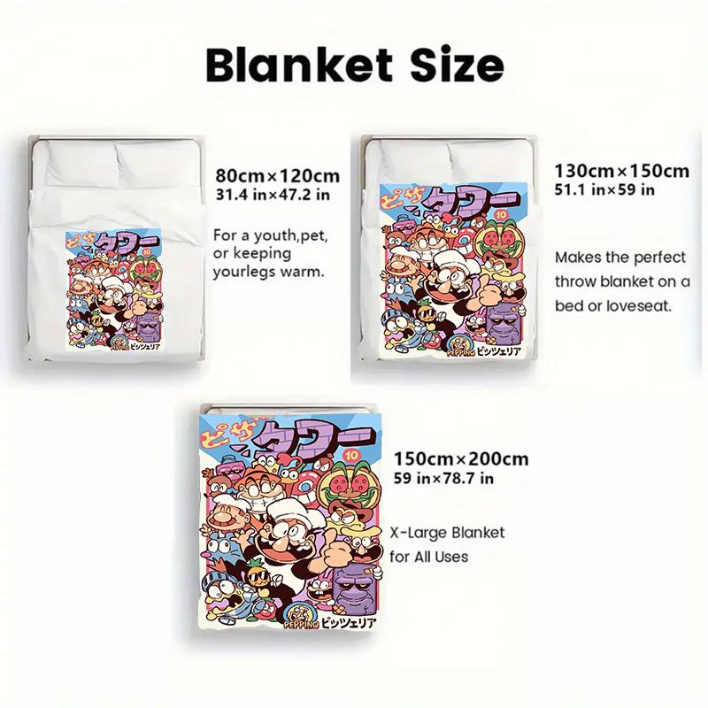 Pizza Tower 2D Flat Pattern Flannel Blanket High quality All Seasons Warmth and Comfort Perfect for Christmas Gifts.NMT0928540