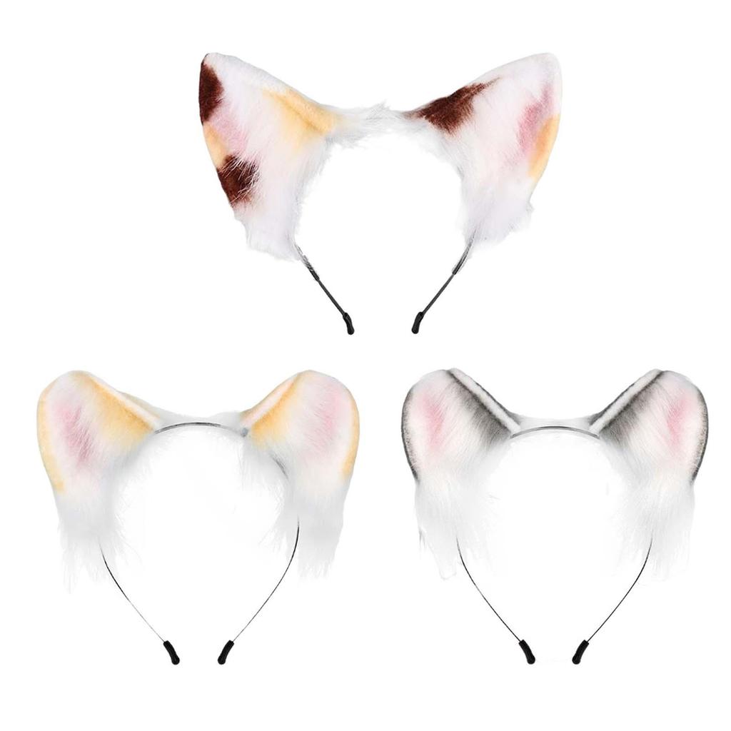 Cat Ears Headband Animal Hair Hoop Headdress for Stage Performances Christmas Birthday