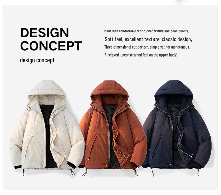 Men's Tie-Dye White Duck Down Jacket - Winter Warmth, Thick & Versatile, Plus Size Loose Casual Outerwear