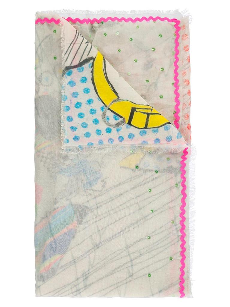 Women' light pattern scarf, white Passigatti