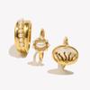 E.B.belle Elegant Imitation Pearl Series Rings 5 Style Stainless Steel Gold Plated Waterproof Hypoallergenic For Women