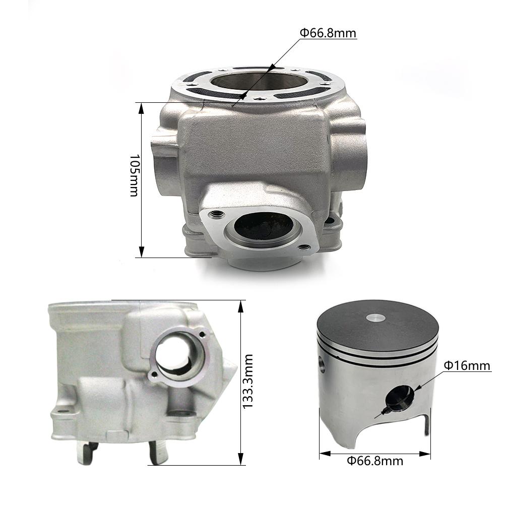 DT230 Loncin MT250 Cylinder Kit Std 66.80mm With Full Machine Pad Complete Gasket Piston Rings Pin Set For For Hengjian 250