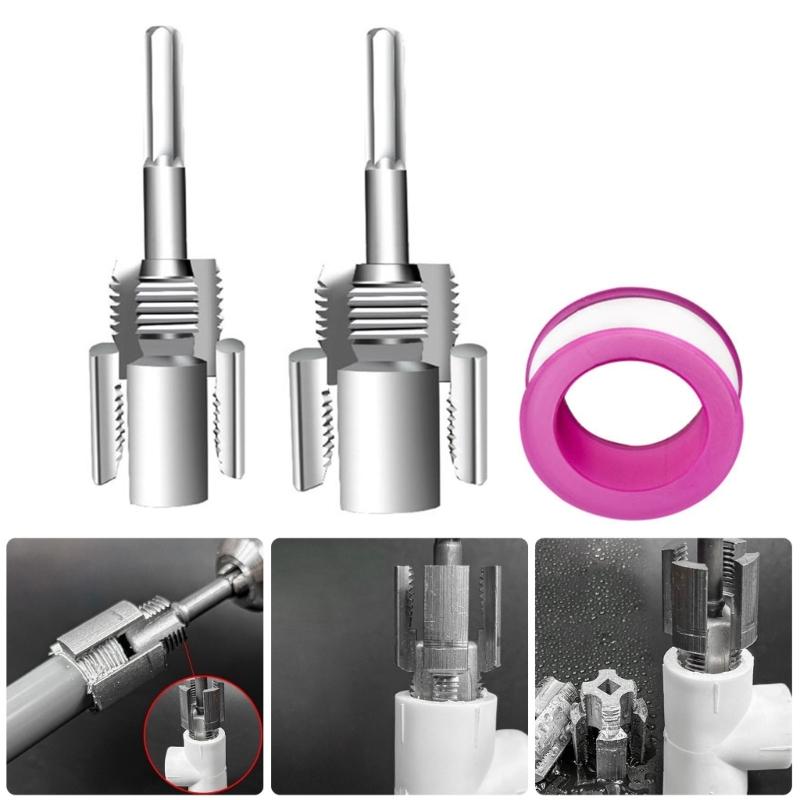 PVC Thread Maker Tool 1/2inch 3/4inch PVC Pipe Threading Dies Plumbing Tool for Professional Cutting Pipe Threaders
