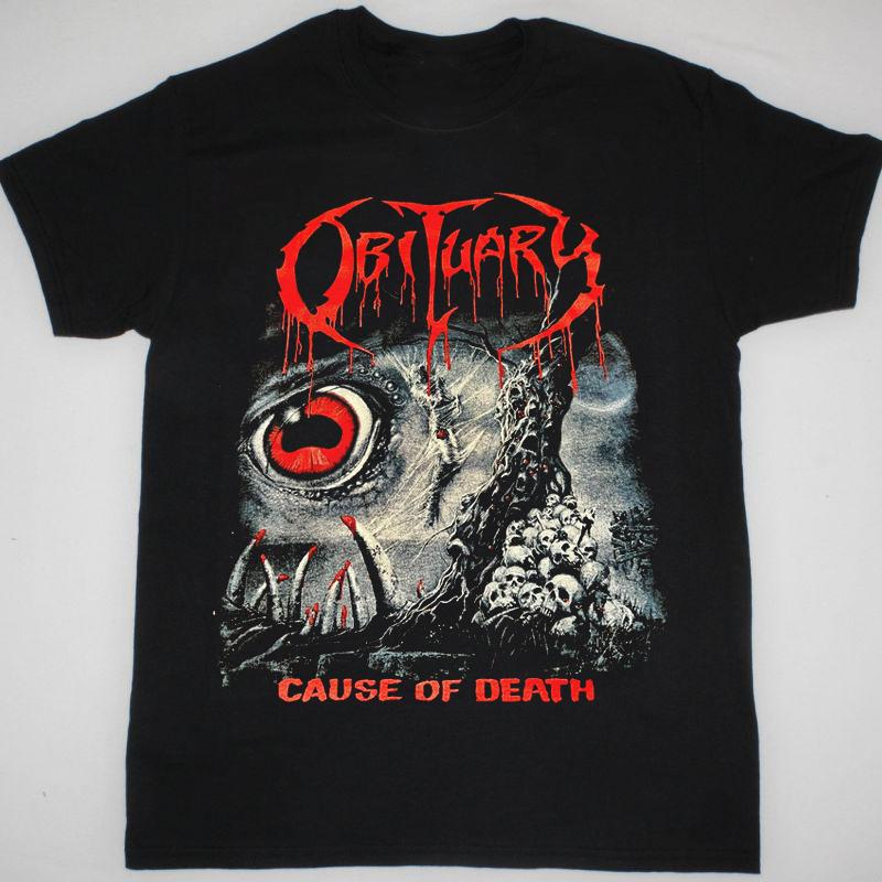 

Rare Obituary 90s Band Music Short Sleeve Cotton Black All Size Shirt S