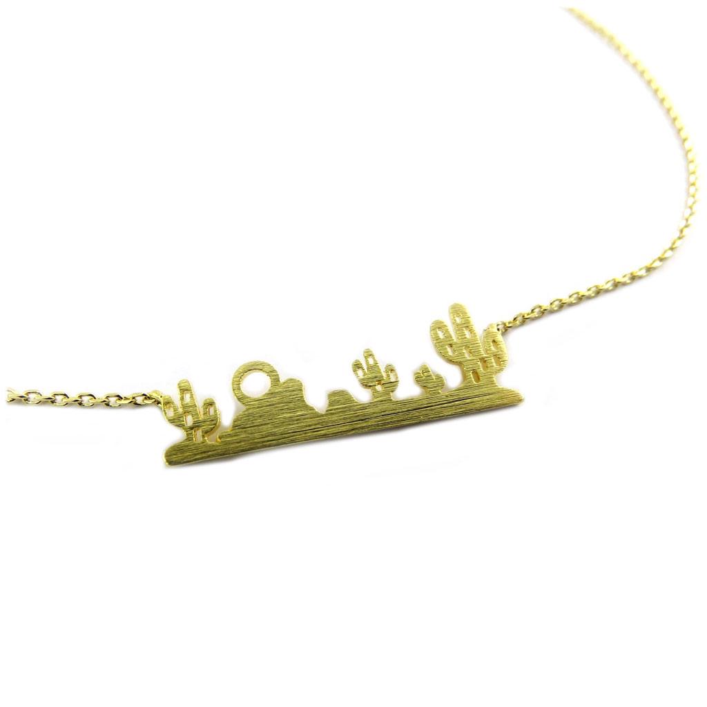 7bis [P8295] - Handmade Silver 'Cactus' Necklace - 25x9 Mm