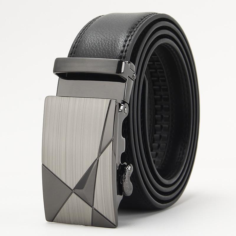 

Мужской кожаный ремень Mary, двухслойный ремень из воловьей кожи с автоматической пряжкой, деловой тренд для отдыха 110-130CM