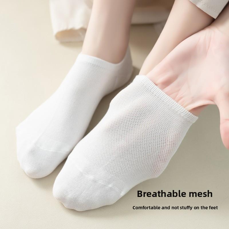 Sock Children's Summer Pure Cotton Thin Mesh Short Socks, Breathable, Odor-resistant, Sweat-absorbent, Shallow-cut Boat-shaped Socks