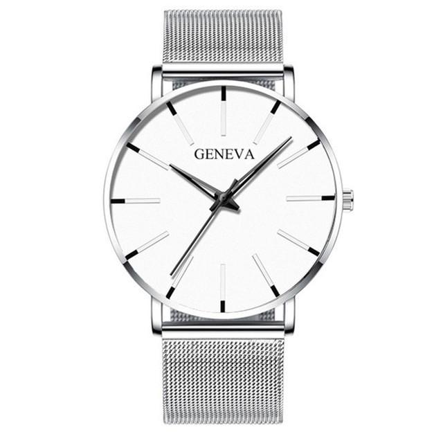 Minimalist Mens Fashion Ultra Thin Watches Simple Men Business Mesh Belt Quartz Wrist Watch Relogio Masculino