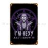 Hexy Witch Purple Joeydraperart Metal Signs Wall Party Printed Wall Cave Pub Tin Sign Poster