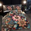 Bohemian Mandala Floral Bedding Set: 3Pcs (1 Duvet Cover + 2 Pillow Cases) - No Pillow Inserts Included, Christmas Present