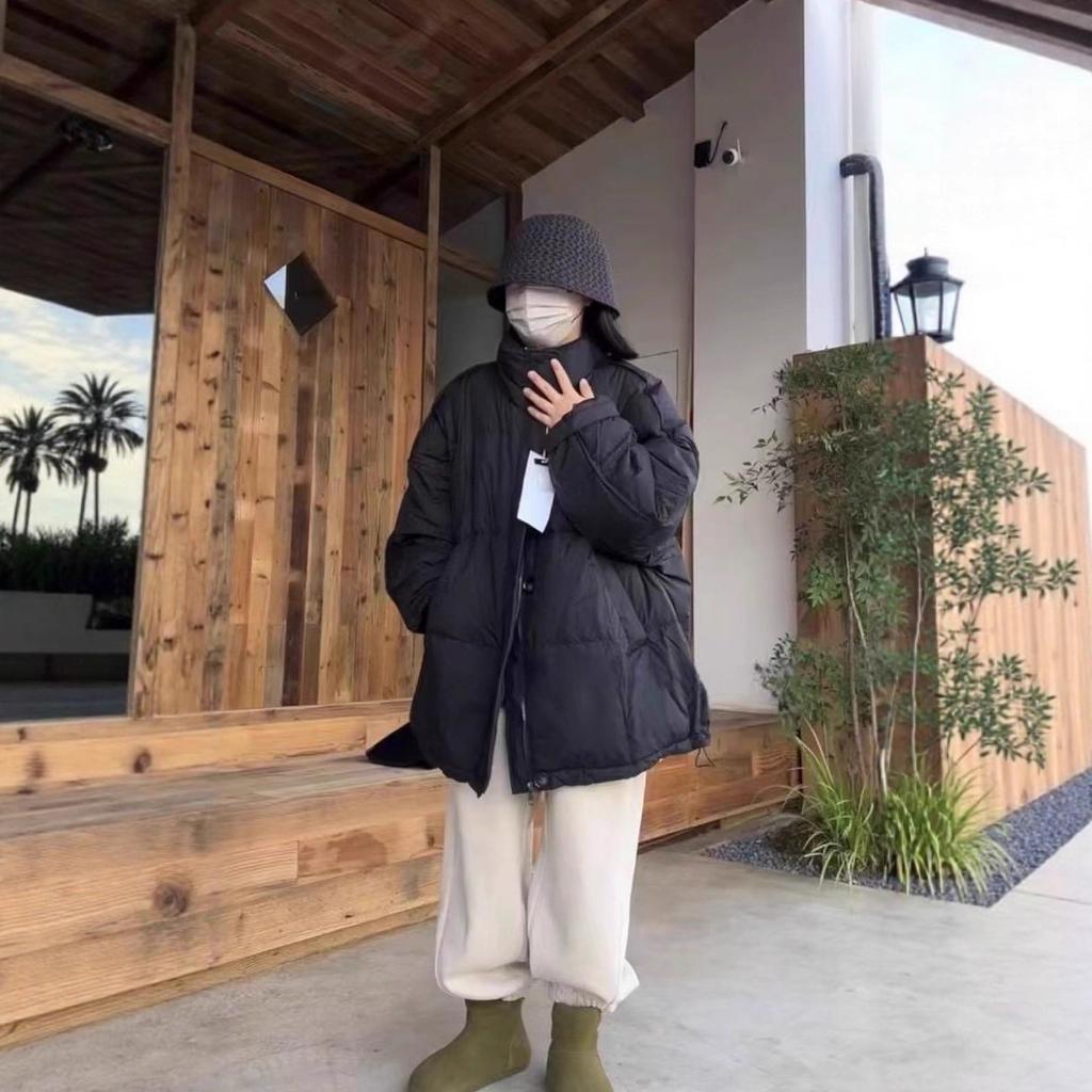 Single-breasted Winter New Medium and Long Stand-up Collar Down Jacket for Women's Thin White Duck Down Thickened Warm Jacket