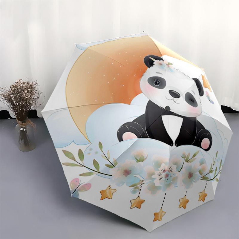 1 Stück Automatisches Öffnungs-/Schließschirm mit praktischem Dreifachdesign, 8 Eisenrippen, Outdoor, Ideales Geschenk für Fans, Reisende, Tägliche Nutzung, Geeignet