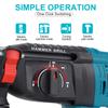 18V Brushless Electric Hammer Drill 4500bpm Multifunctional Rotary Cordless Rechargeable Power Tools For Makita Battery