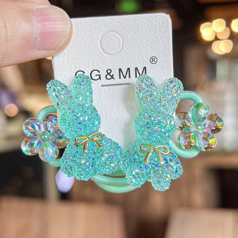 2 Pieces  New Cute Sugar Rabbit Princess Headwear Kids Elastic Hair Bands Children Hair Ropes Girls Hair Accessories