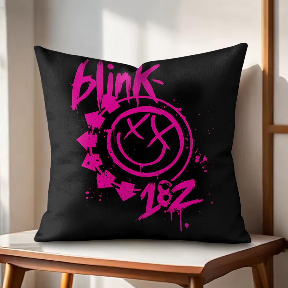 Famous Punk Band BBLINK Cushion Cover Natural Linen Organic Fabric DoubleSided Printing Couch Pillow Covers Home Decor
